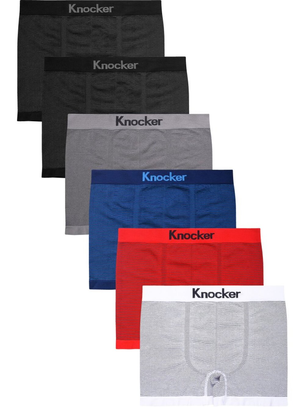 $10 SALE PACK OF 6 - Knocker Men's Nylon Blend Seamless Boxer Briefs